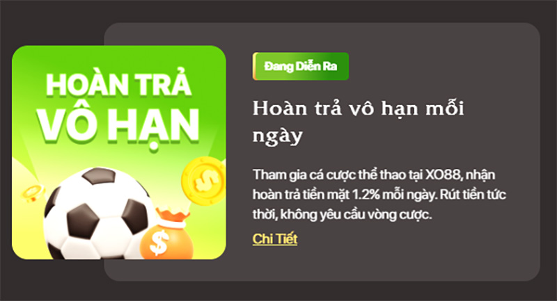 khuyến mãi hoàn trả tại XO88