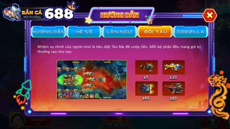 Sinh vật và thiết bị trong game quái vật Thái Bình Dương