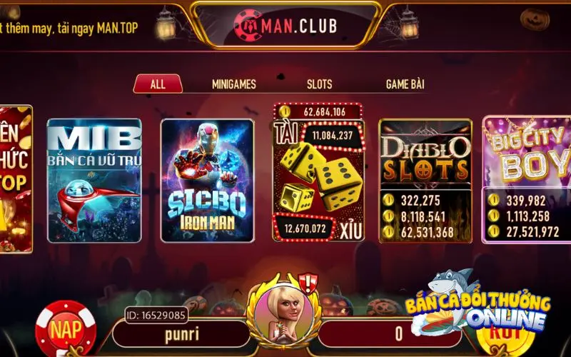 manclub gioi thieu Manclub: Hệ thống game đổi thưởng đẳng cấp phái mạnh