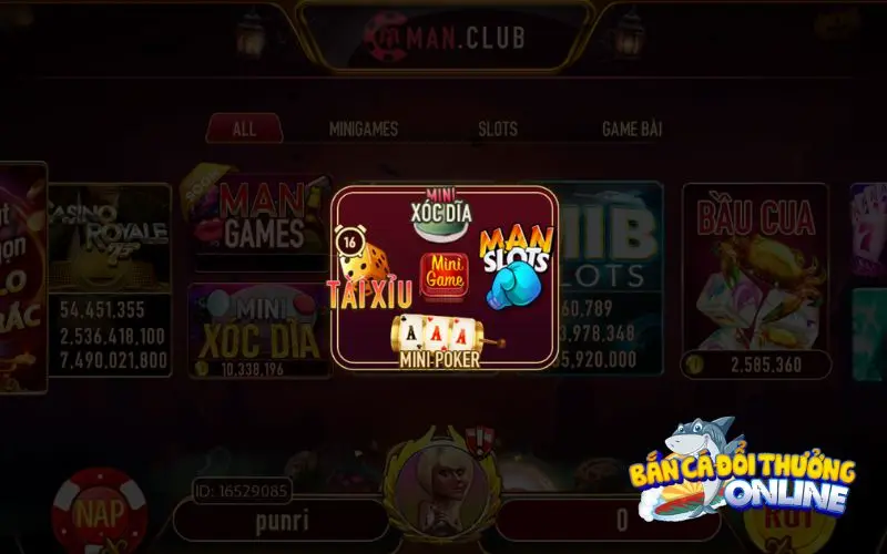 manclub trai nghiem nguoi dung Manclub: Hệ thống game đổi thưởng đẳng cấp phái mạnh